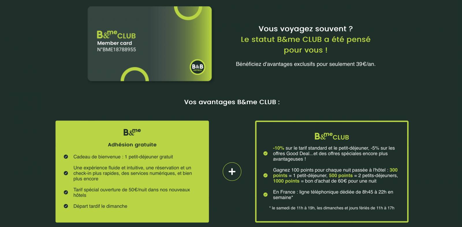 Les différences entre l'offre de fidélité B&me et B&me Club de B&B HOTELS